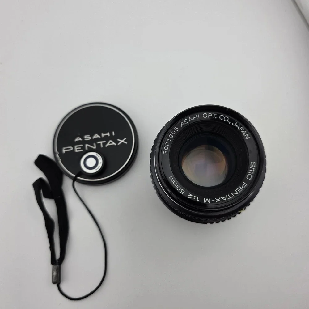 Asahi SMC Pentax-M 50mm f/2 Manual Focus Lens w/ Cap Tested‎ Works